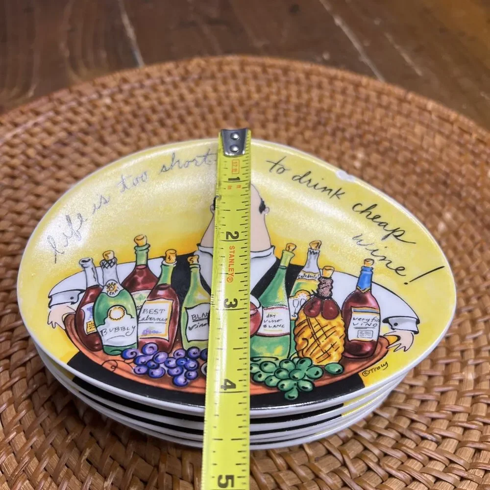 Mud Pie Tracy Flickinger Life is Too Short to Drink Cheap Wine Wall Plate (6)